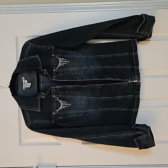 A.M.I. Jackets & Blazers - A.M.I. Denim Jacket With Rhinestone Pockets, Size S (worn maybe twice)